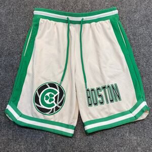 Rebel Vengeance Mens Medium Green White Boston Celtics NBA Basketball Shorts
